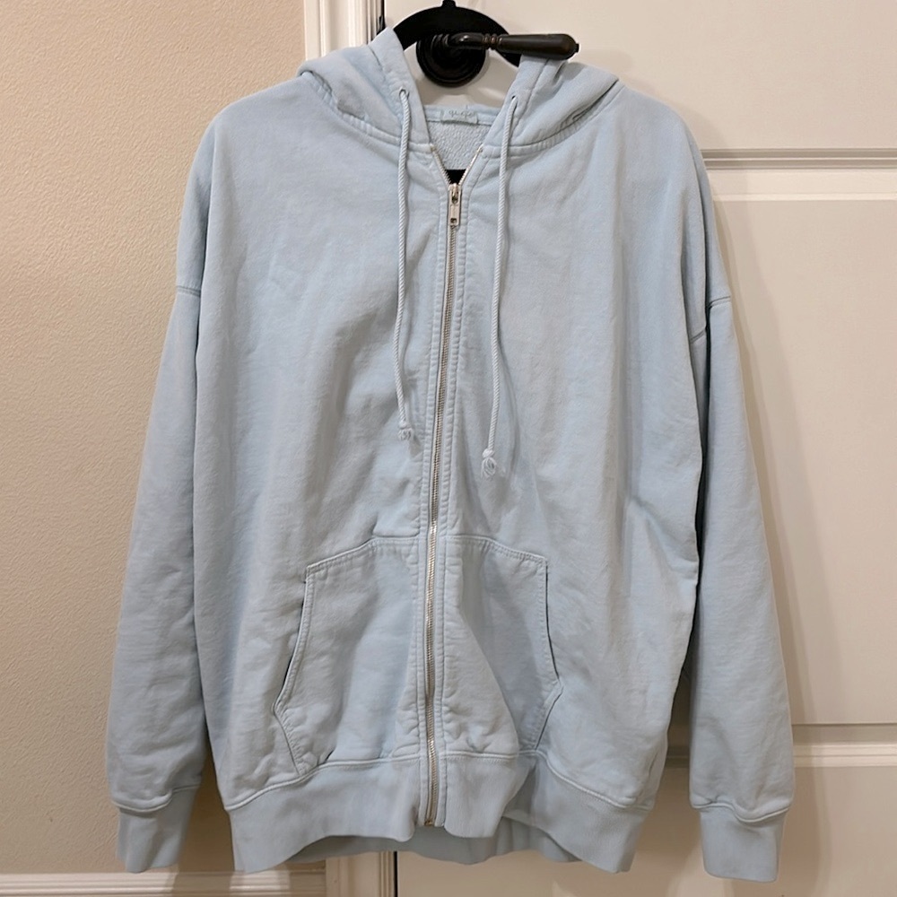 Brandy Melville / John Galt oversized light blue zip up (Christy hoodie)